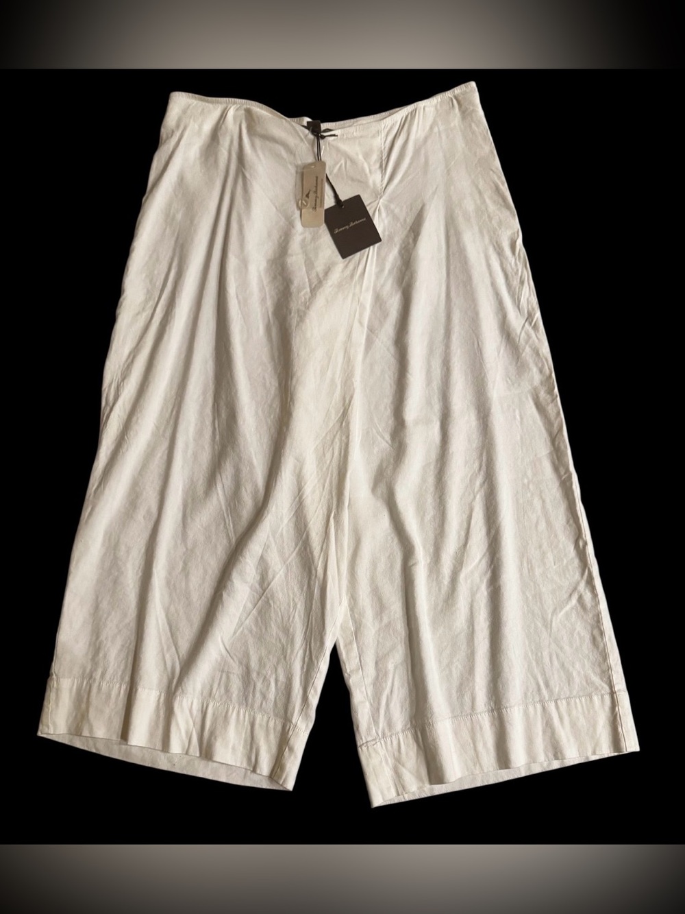 NWT Tommy Bahama size 14 Florence white wide leg linen pants cropped culotte